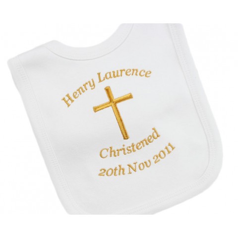 Personalised Embroidered Baby Christening Bib